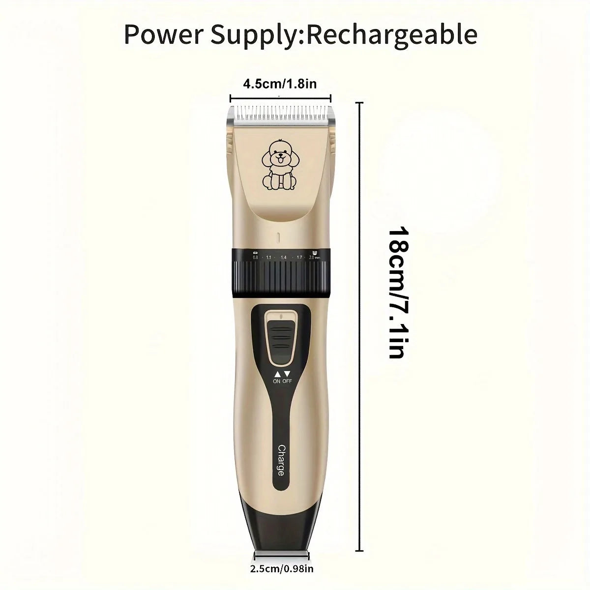 Cordless Rechargeable Pet Grooming Kit for Dogs and Cats