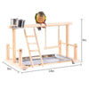 Wooden Bird Activity Center with Perch, Ladder & Swing