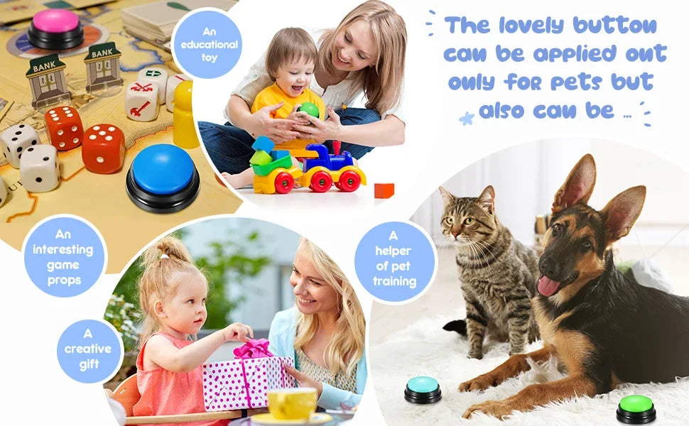 Recordable Talking Buttons for Dog Communication Training