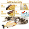 Introduction to a 3D fish-shaped interactive cat plush toy showing various features and the finished product.