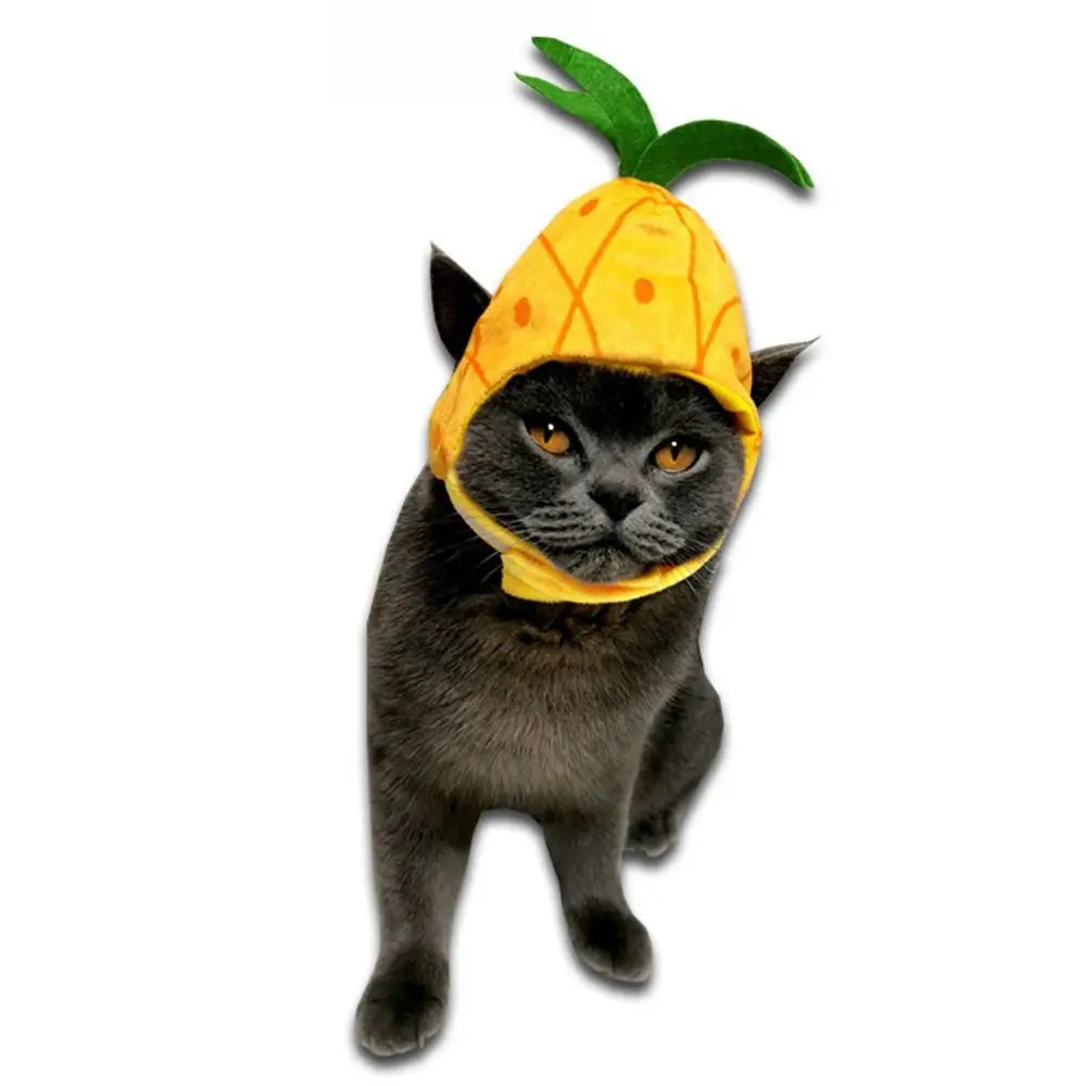 Fruit-Shaped Plush Pet Hat for Cats and Small Dogs