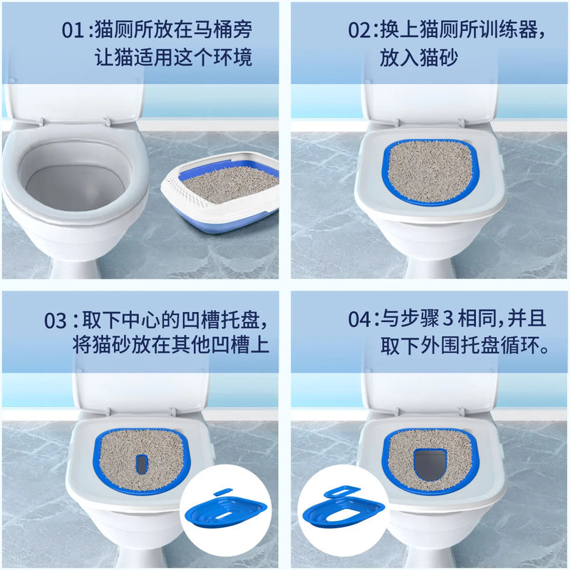 Upgrade Cat Toilet Trainer Reusable Plastic Training Set