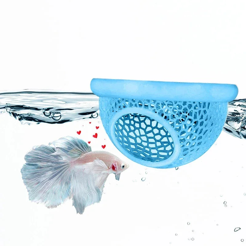 3-in-1 Floating Cave, Hammock, and Feeding Ring for Betta Fish and Shrimp
