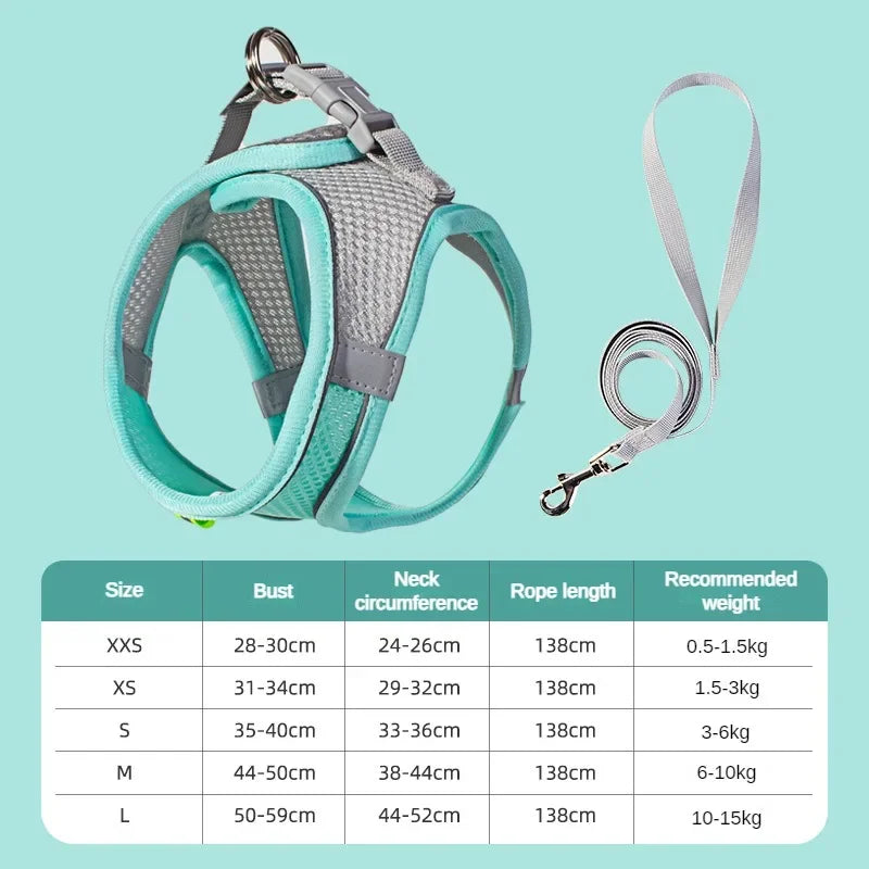 Breathable Adjustable Dog and Cat Harness Vest with Reflective Safety