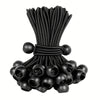 Black heavy duty bungee balls with cords for tarp, tent, and camping