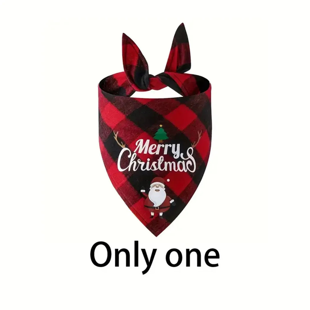 Christmas Triangle Dog Bandana Scarf with Adjustable Fit