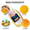 Main ingredients for a natural dog paw and nose moisturizing balm including honey, plant extract, paw balm, shea butter, and 