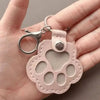Leather Pet Hair Keepsake Keychain with Cat Paw Design