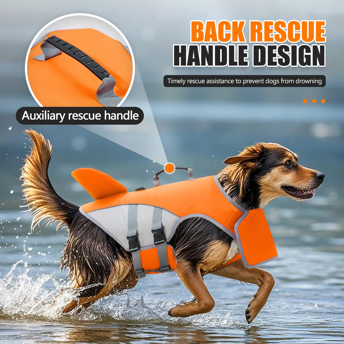 Adjustable Dog Life Vest for Swimming and Water Safety