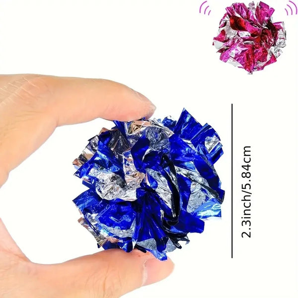Colorful Crinkle Balls Cat Toys 10 Pack Squeak Toys