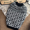 Knitted Cotton Dog Sweater with Letter Pattern