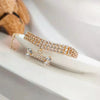 Crystal Rhinestone Dog Collar with Bone Pendant