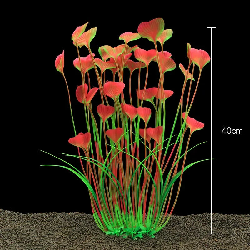 Planta Artificial Realista para Acuario con Base de Cerámica