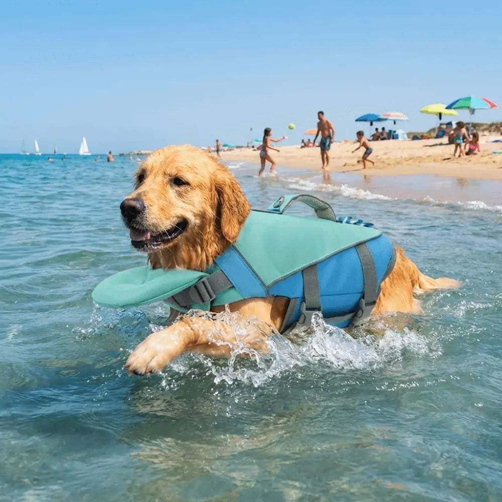 Adjustable Dog Life Jacket with Reflective Stripes