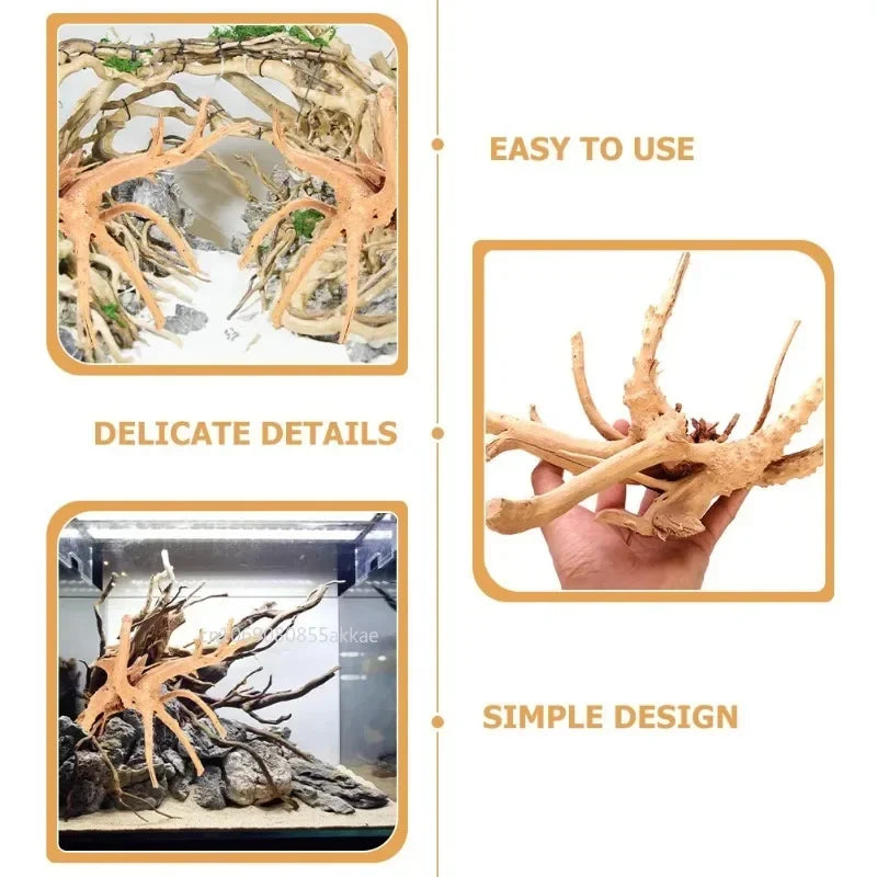 Natural driftwood branches used for aquarium and terrarium decoration