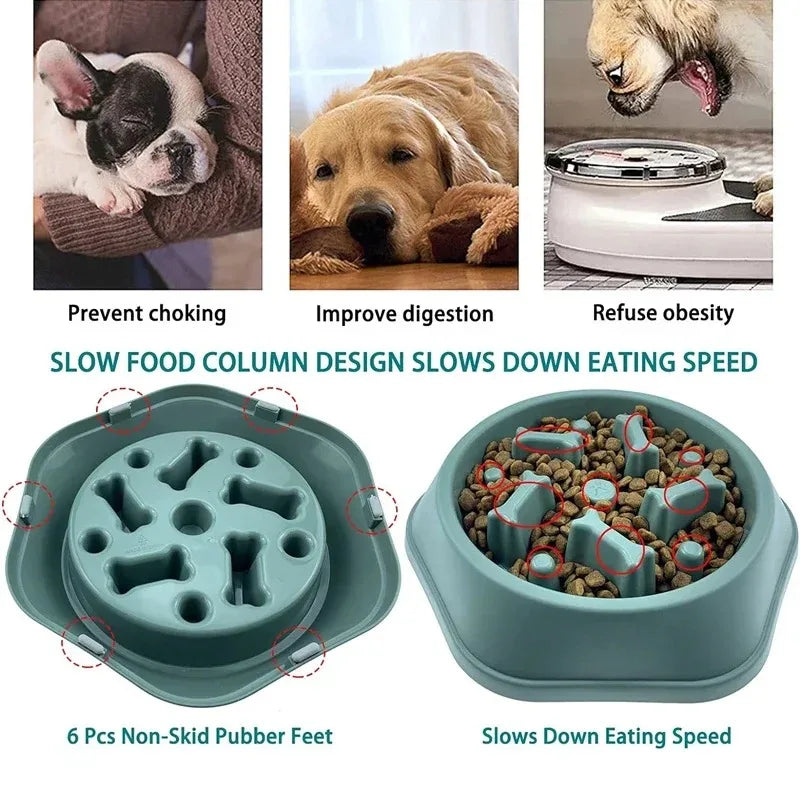 Slow Feeder Dog Bowl with Non-Slip Base