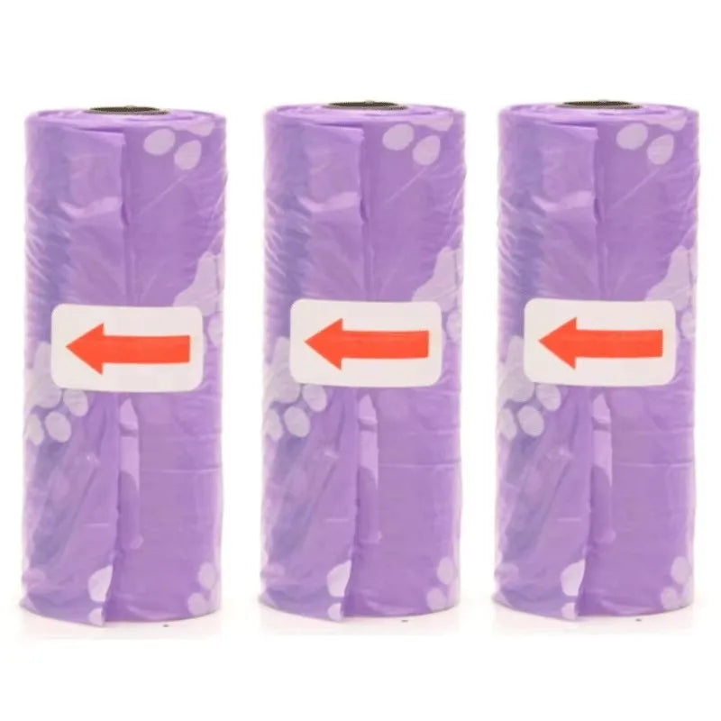 Disposable Dog Waste Bags with Bone-Shaped Dispenser and Leash Clip