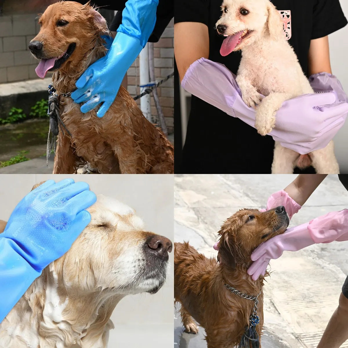 Silicone Pet Grooming Gloves for Dogs and Cats