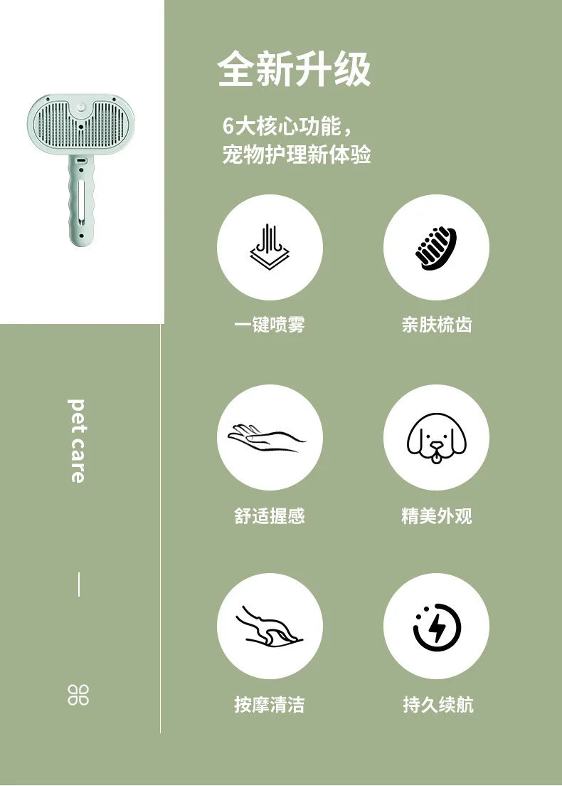 Upgraded Electric Pet Grooming Comb with Steam for Dogs and Cats