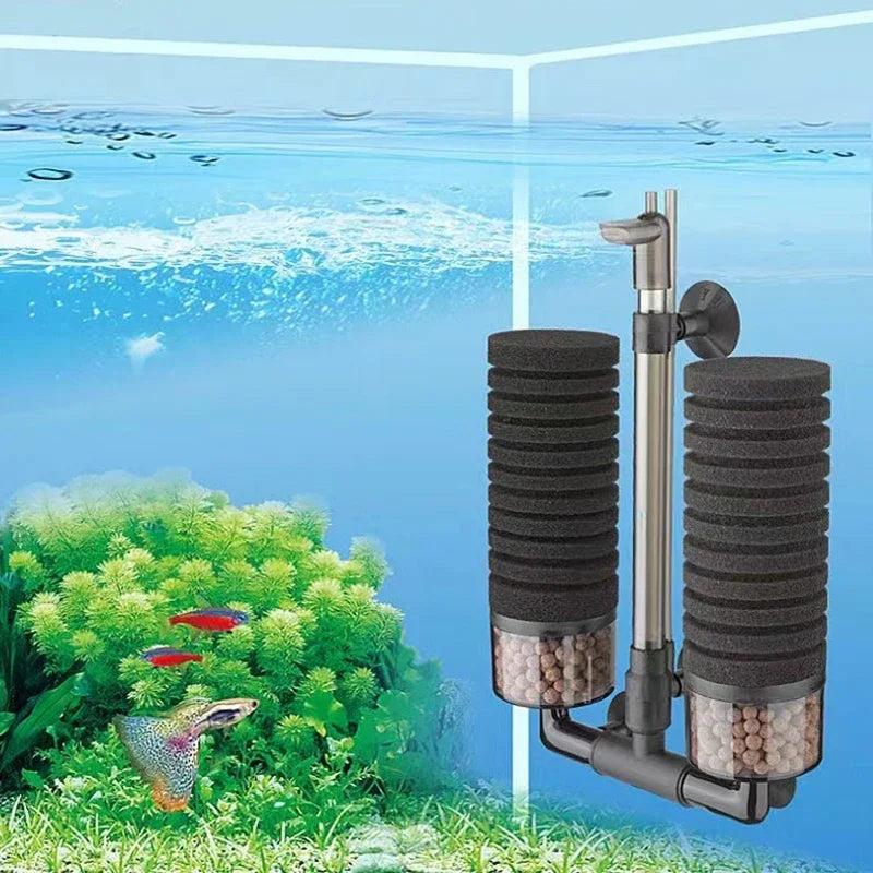 Aquarium Biochemical Sponge Filter with Air Pump Skimmer