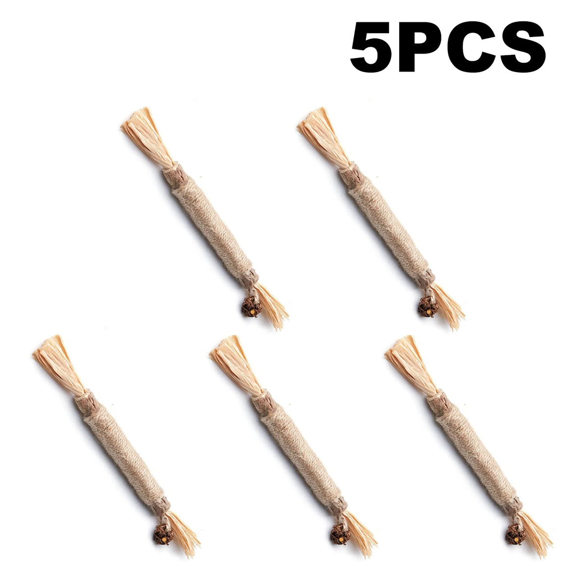 Five natural wood silvervine cat chew sticks for dental toys