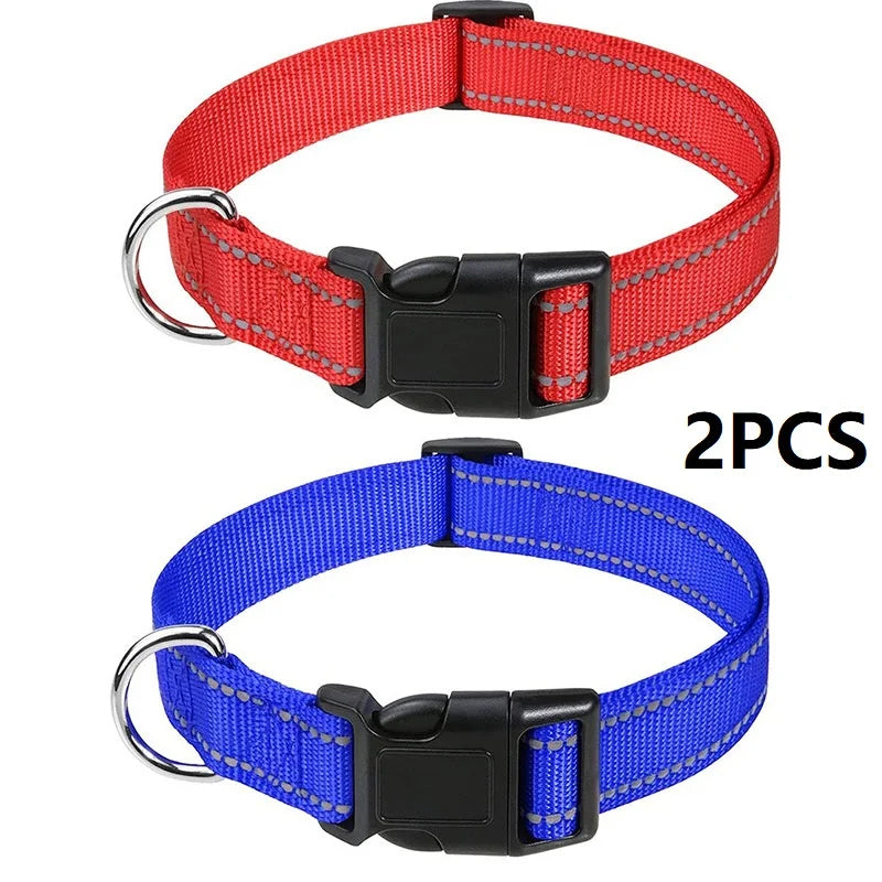 Decorative Nylon Dog Collar with Buckle Closure