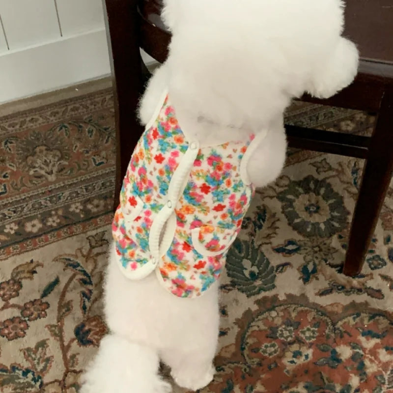 Abrigo Floral para Perros y Gatos Pequeños