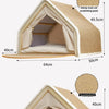 Winter Warm Cat Nest Wood House with Semi-Enclosed Sleep Space