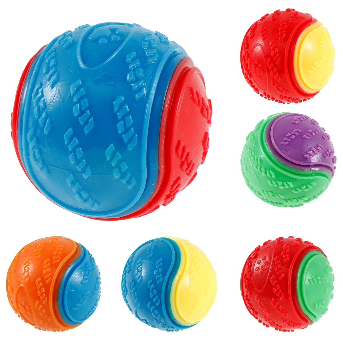 Squeaky Dog Balls (6-Pack) – Durable TPR Chew Toys for Interactive Play