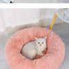 Cozy Plush Round Pet Bed with Detachable Washable Cover