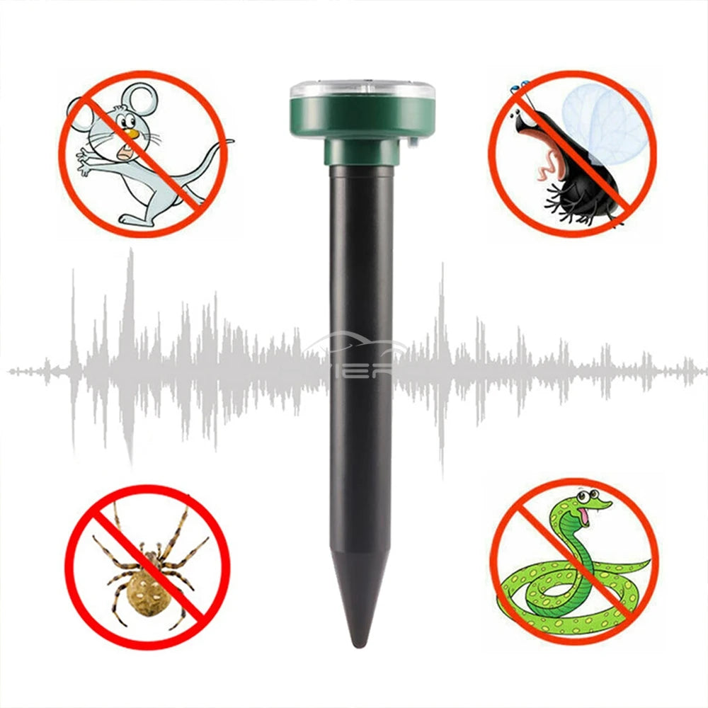 Solar Powered Ultrasonic Pest Repeller for Yard and Garden