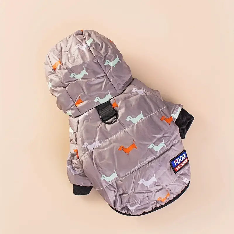 Fleece-Lined Hooded Coat for Dogs and Cats