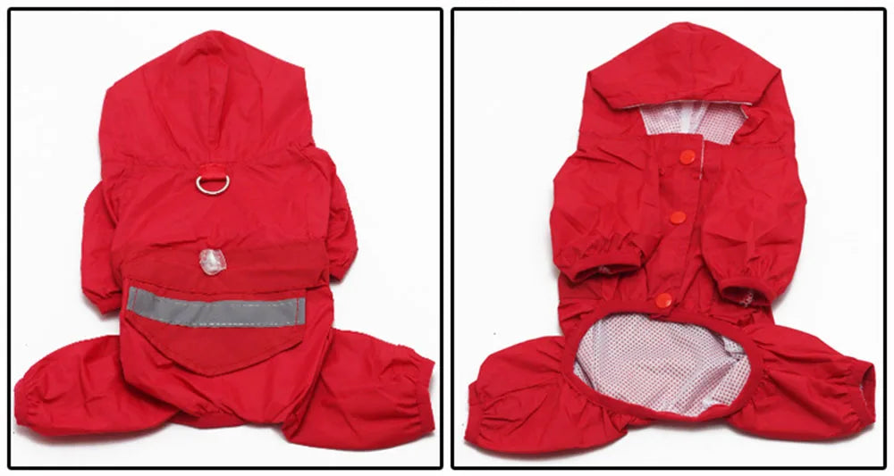 Adjustable Waterproof Dog Raincoat with Reflective Strap