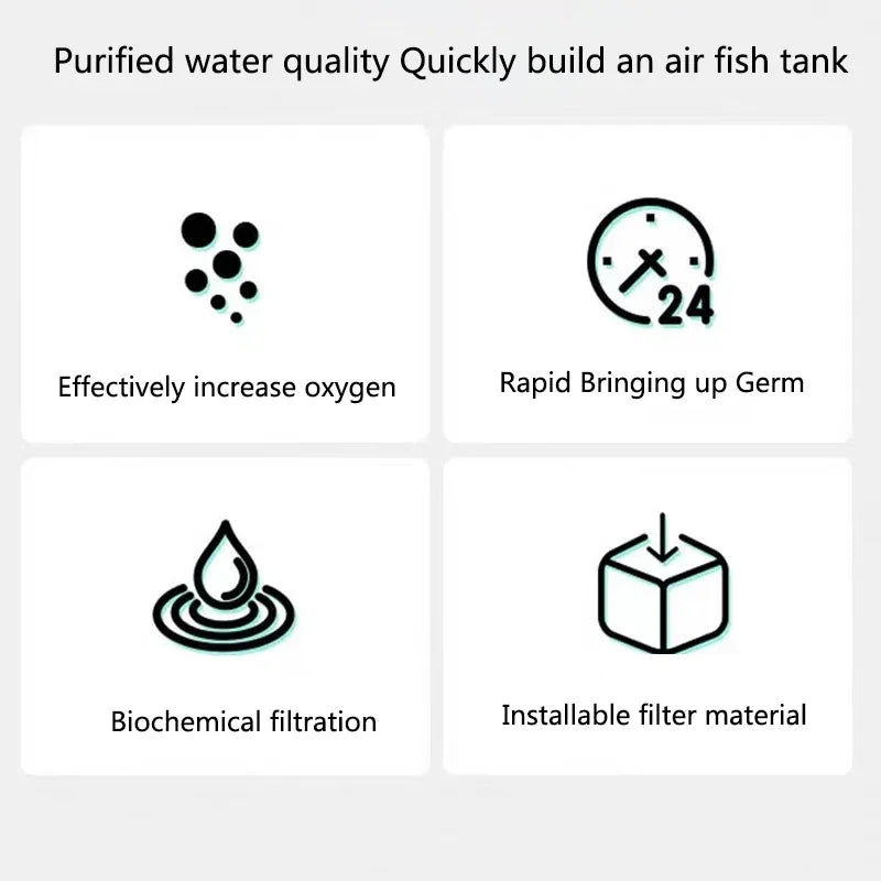 Aquarium Biochemical Sponge Filter with Air Pump Skimmer
