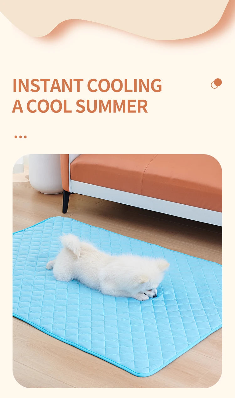 Washable Dog Cooling Mat with Ice Silk Fabric