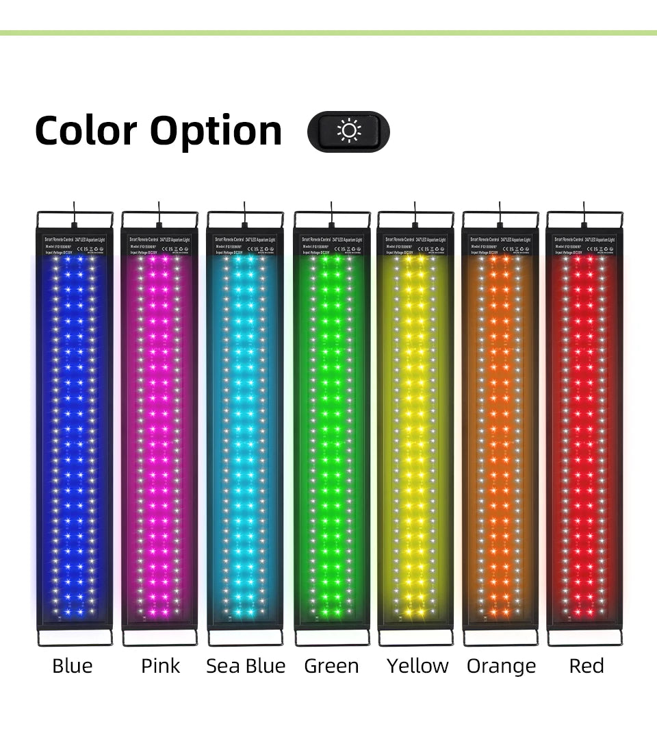 Aquarium LED Light with Remote Control, Full Spectrum, Dimmable