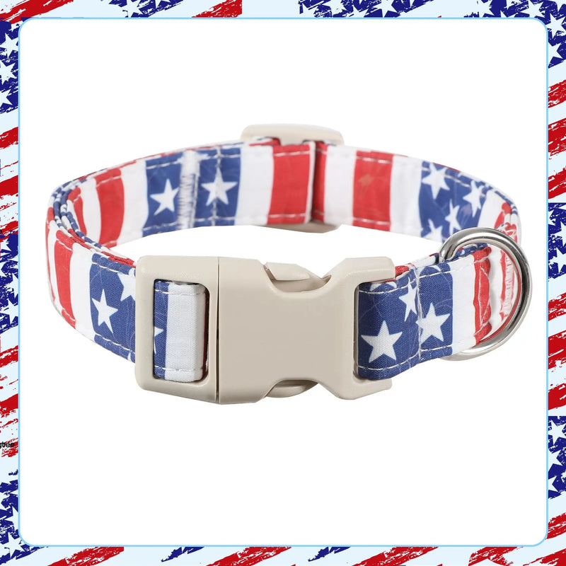 Soft Cotton Patriotic Dog Collar