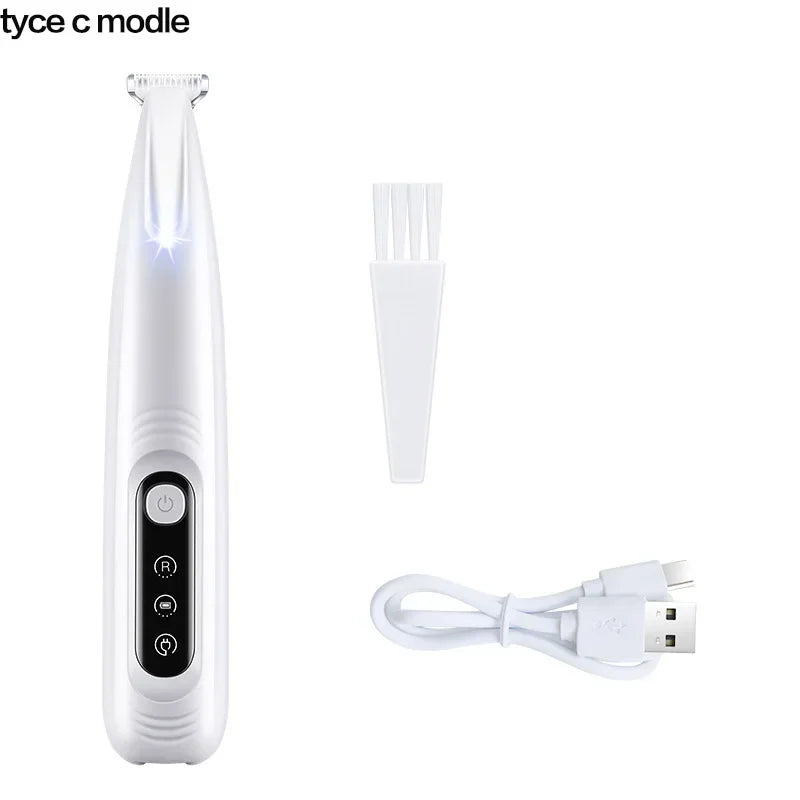 Cordless Waterproof Dog Paw Trimmer with LED Light