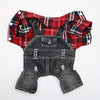 Classic Plaid Denim Jumpsuit for Small Dogs
