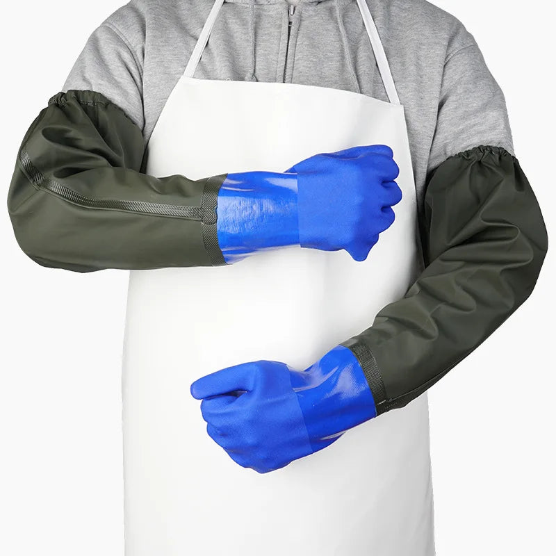 Extended Waterproof Rubber Gloves for Dishwashing, Car Washing & Labor Tasks