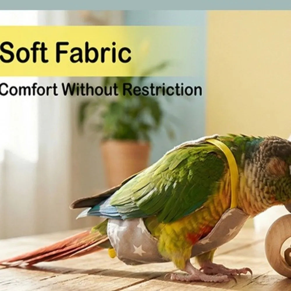 Breathable Parrot Flight Suit with Poop Pocket