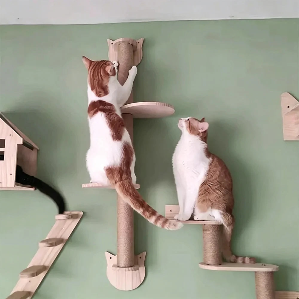 Cat Scratching Post with Sisal and Wood