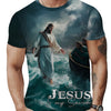 Faith-Inspired Graphic Crew Neck Tee for Men