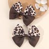 Leopard Bow Hair Clips for Girls - Set of 2
