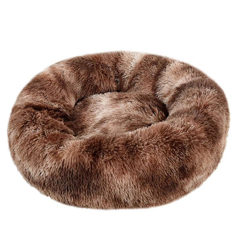 Cozy Plush Round Pet Bed for Dogs and Cats