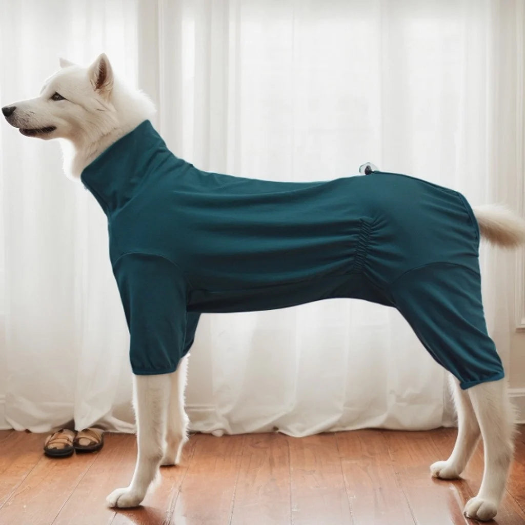 Cozy High-Collar Dog Pajamas – Four-Legged Sleepwear for Large Breeds