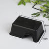 Black reptile hide box enclosure with dimensions 14cm by 6cm and a depth of 10cm