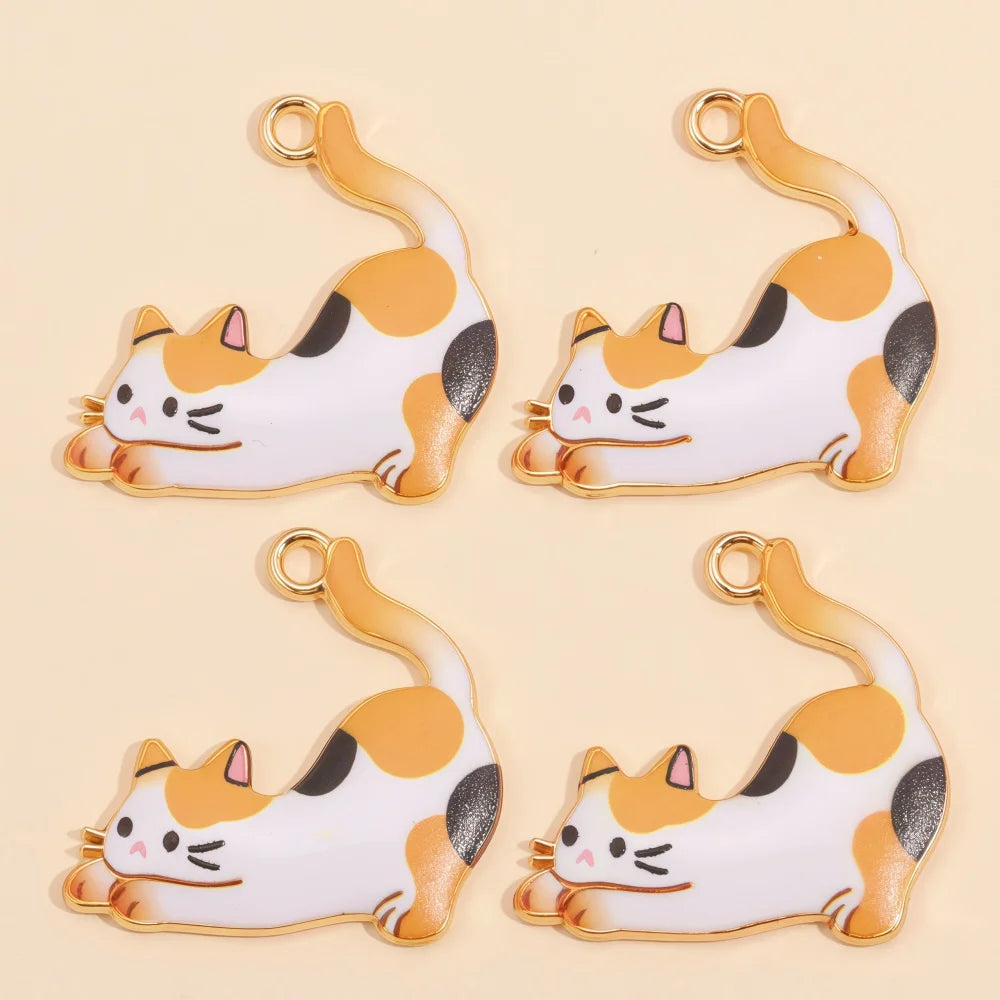 Colorful Cartoon Cat & Animal Enamel Charms for DIY Jewelry Making