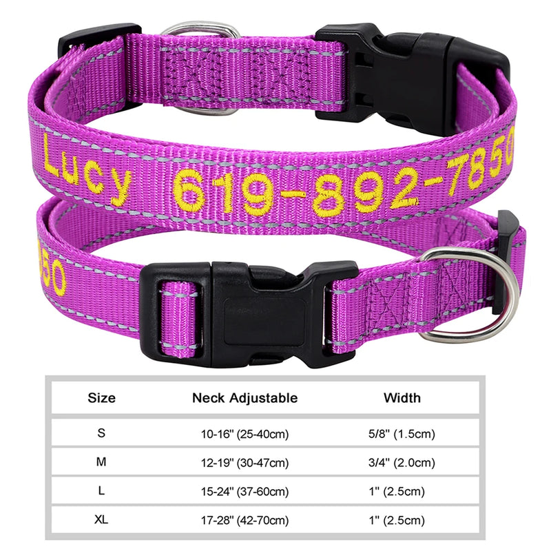 Personalisierte bestickte Nylon-Hundehalsband