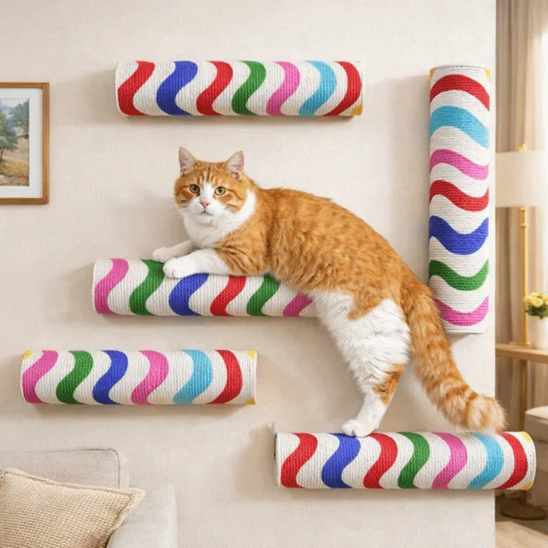 Self-Adhesive Wall-Mounted Cat Scratching Post